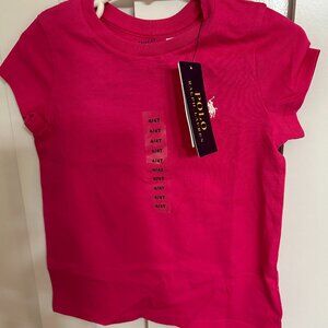 Polo Ralph Lauren Toddler Girls 4T Magenta Short Sleeve Shirt NEW WITH TAGS